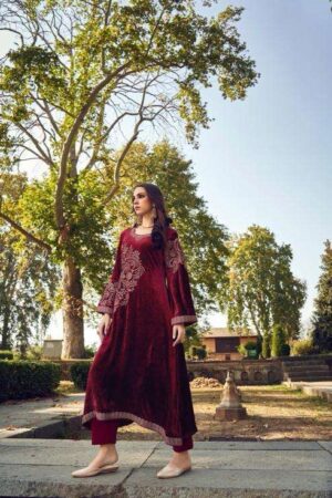 My Fashion Road Aiqa Swag Se Swagat Pure Velvet Designer Branded Latest Suits | 1051
