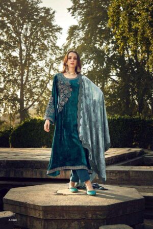 My Fashion Road Aiqa Swag Se Swagat Pure Velvet Designer Branded Latest Suits | 1048