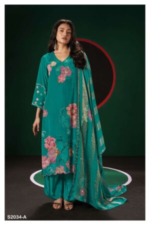 My Fashion Road Ganga Delta Tradition Wear Fancy Crape Silk Branded Ladies Suit | S2034-A