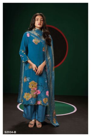 My Fashion Road Ganga Delta Tradition Wear Fancy Crape Silk Branded Ladies Suit | S2034-B