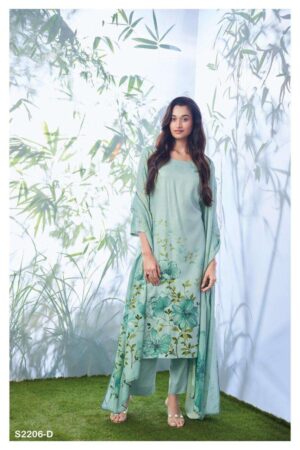 My Fashion Road Ganga Ella Digital Print Pure Pashmina Unstitched Suit | S2206-D