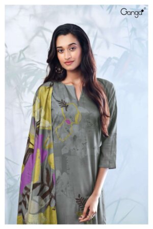 My Fashion Road Ganga Erin Pure Pashmina Premium Designs Suit | S2163-A