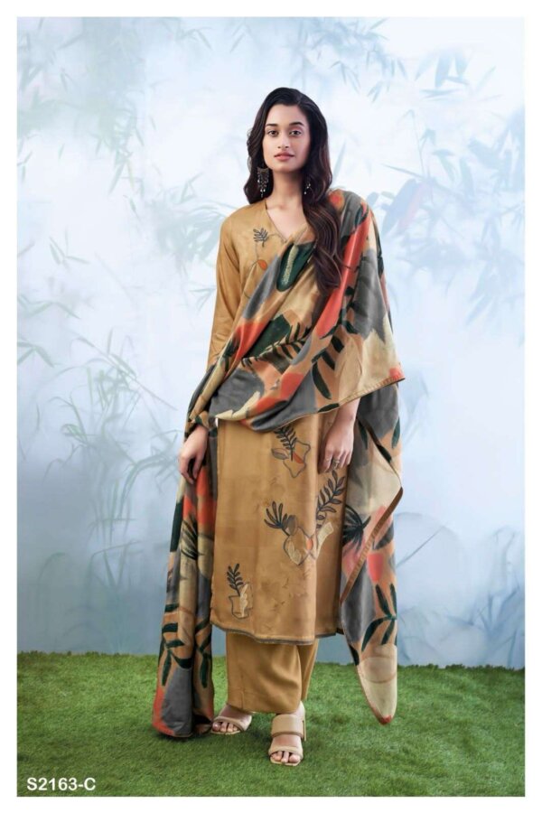 My Fashion Road Ganga Erin Pure Pashmina Premium Designs Suit | S2163-C
