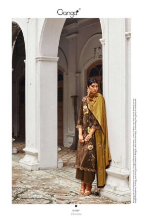 My Fashion Road Ganga Gharana Designer Print Velvet Suit | C1537