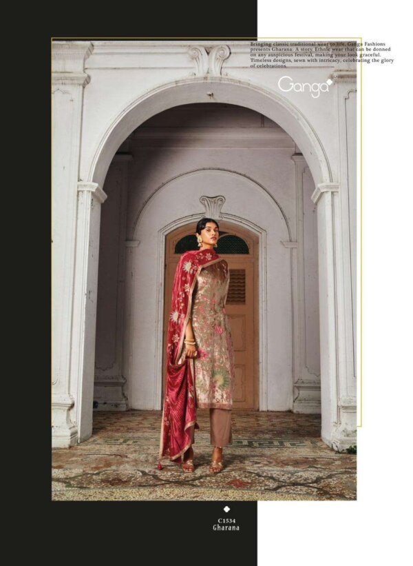 My Fashion Road Ganga Gharana Designer Print Velvet Suit | C1534