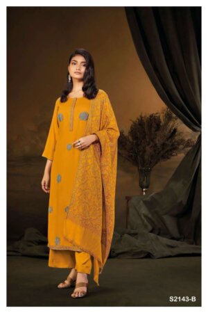 My Fashion Road Ganga Lurice Pure Pashmina Premium Designs Branded Ladies Suit | S2143-B
