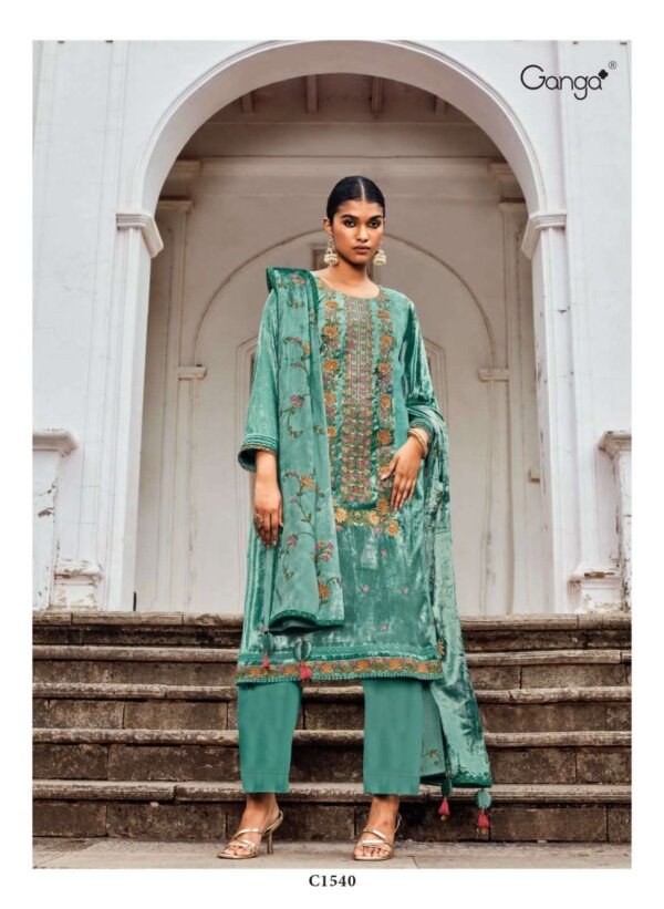 My Fashion Road Ganga Mrunal Designer Velvet Occasion Wear Branded Ladies Suit | C1540