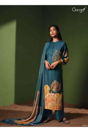 My Fashion Road Ganga Shining Digital Print Winter Wear Pashmina Ladies Suit | C1615