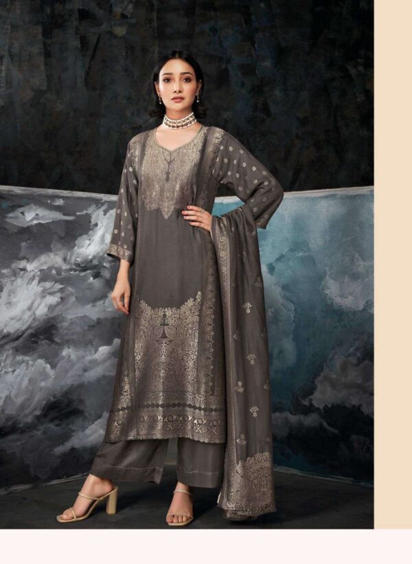 My Fashion Road Ganga Vyara Designer Pashmina Jacquard Premium Designs Suit | C1664