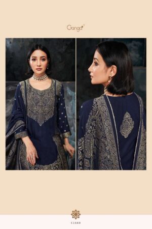 My Fashion Road Ganga Vyara Designer Pashmina Jacquard Premium Designs Suit | C1660