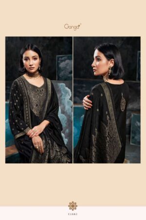 My Fashion Road Ganga Vyara Designer Pashmina Jacquard Premium Designs Suit | C1662