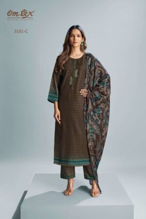 My Fashion Road Omtex Medha Digital Printed Fancy Pashmina Winter Wear Dress | 3101-D