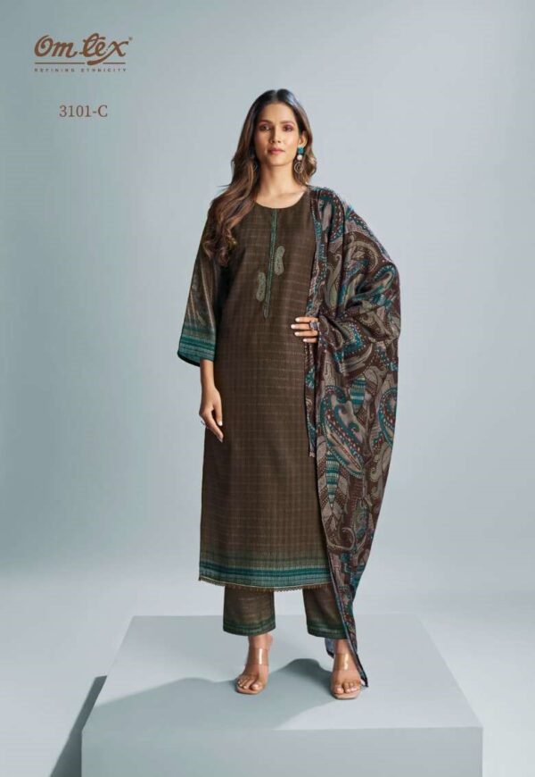 My Fashion Road Omtex Medha Digital Printed Fancy Pashmina Winter Wear Dress | 3101-D