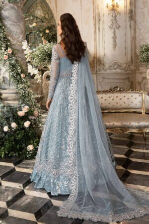 My Fashion Road MARIA B Mbroidered Wedding Unstitched Edition | Ice Blue BD-2702