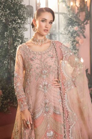 My Fashion Road MARIA B Mbroidered Wedding Unstitched Edition | Pastel Pink BD-2706