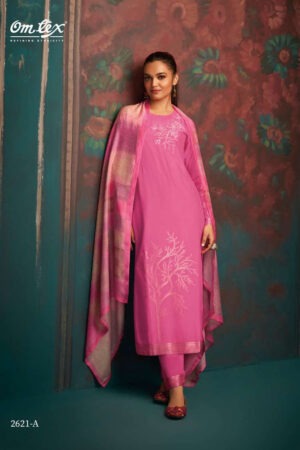 My Fashion Road Omtex Aamod Vol 10 Fancy Muslin Jacquard Traditional Dress | 2621-A