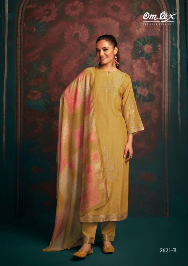 My Fashion Road Omtex Aamod Vol 10 Fancy Muslin Jacquard Traditional Dress | 2621-B