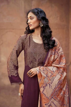 My Fashion Road Omtex Aamod Vol 18 Fancy Jacquard Pashmina Festive Suits | 3421-C