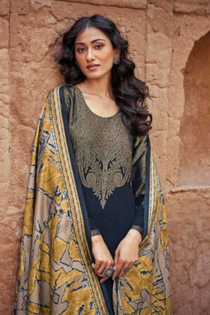 My Fashion Road Omtex Aamod Vol 18 Fancy Jacquard Pashmina Festive Suits | 3421-B