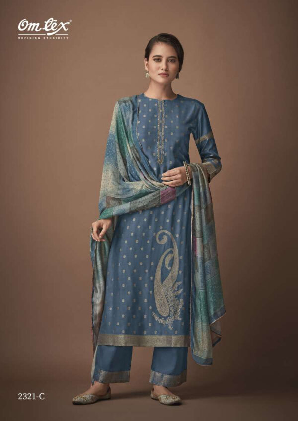 My Fashion Road Omtex Aamod Vol 6 Pure Pashmina Jacquard Occasion Dress | 2321-C