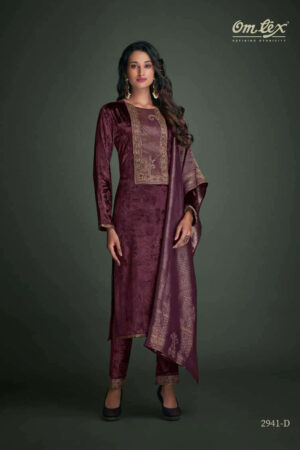 My Fashion Road Omtex Amodini Latest Style Velvet Designer Ladies Suit | 2941-D