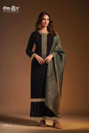 My Fashion Road Omtex Idris Fancy Velvet Traditional Wear Dress | 3341-A