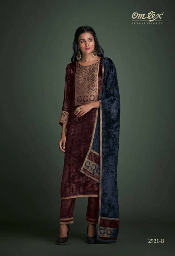 My Fashion Road Omtex Ketki Exclusive Velvet Jacquard Tradition Wear Suit | 2921-B