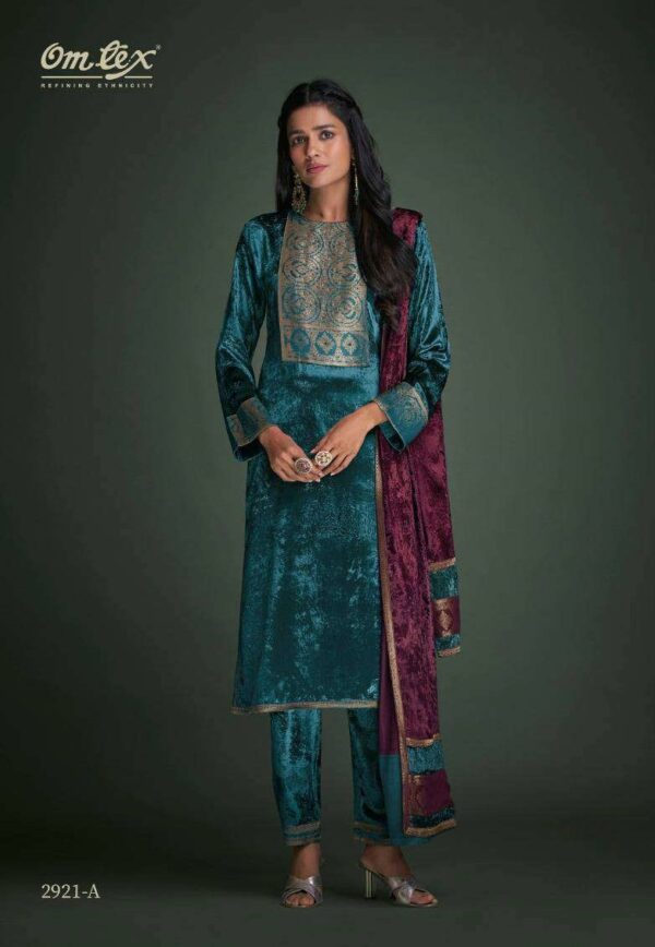 My Fashion Road Omtex Ketki Exclusive Velvet Jacquard Tradition Wear Suit | 2921-A