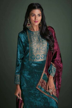 My Fashion Road Omtex Ketki Exclusive Velvet Jacquard Tradition Wear Suit | 2921-A