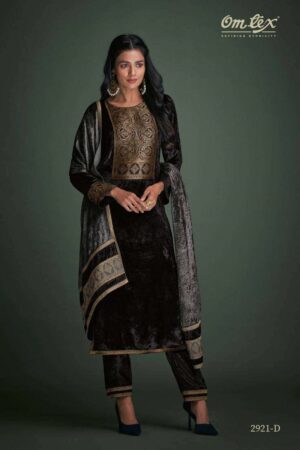 My Fashion Road Omtex Ketki Exclusive Velvet Jacquard Tradition Wear Suit | 2921-D