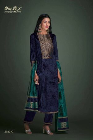 My Fashion Road Omtex Ketki Exclusive Velvet Jacquard Tradition Wear Suit | 2921-C
