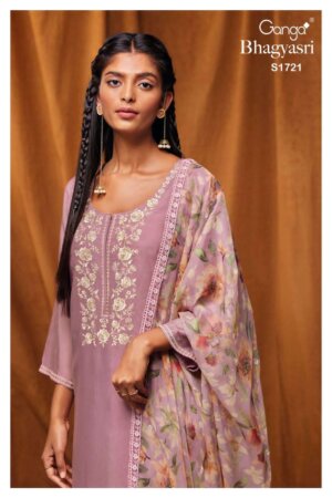 My Fashion Road Ganga Bhagyasri Designer Silk Salwar Suit | Purple