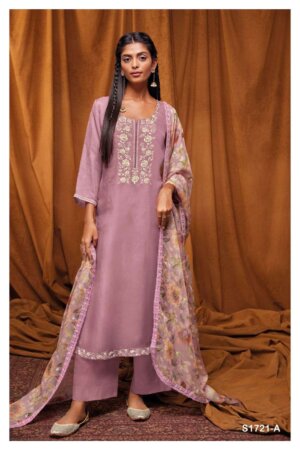 My Fashion Road Ganga Bhagyasri Designer Silk Salwar Suit | Purple