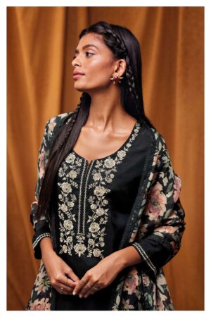 My Fashion Road Ganga Bhagyasri Designer Silk Salwar Suit | Black