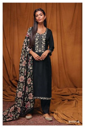 My Fashion Road Ganga Bhagyasri Designer Silk Salwar Suit | Black