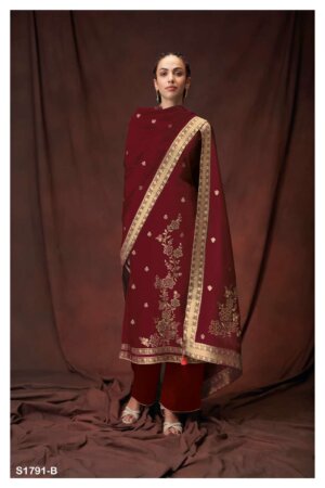 My Fashion Road Ganga Bhavika Premium Silk Jacquard Occasion Wear Suits | Rust
