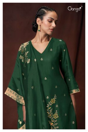 My Fashion Road Ganga Bhavika Premium Silk Jacquard Occasion Wear Suits | Green