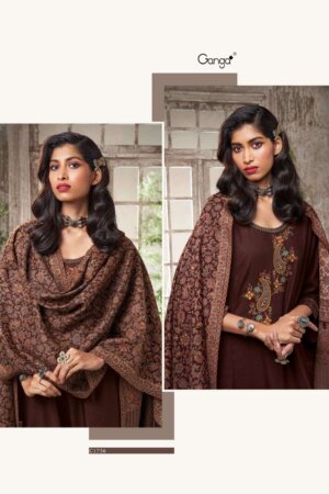 My Fashion Road Ganga Fashion Quince Fancy Cotton Salwar Kameez | Brown