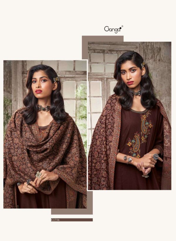 My Fashion Road Ganga Fashion Quince Fancy Cotton Salwar Kameez | Brown