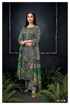 My Fashion Road Ganga Goldie Exclusive Silk Cotton Premium Designs Branded Suit | Grey