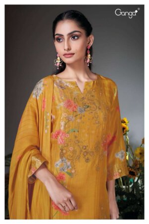 My Fashion Road Ganga Nicola Exclusive Russian Silk Salwar Suit | Yellow