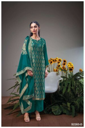 My Fashion Road Ganga Nilusha Designer Silk Jacquard Wedding Wear Ladies Suit | SS2263-D