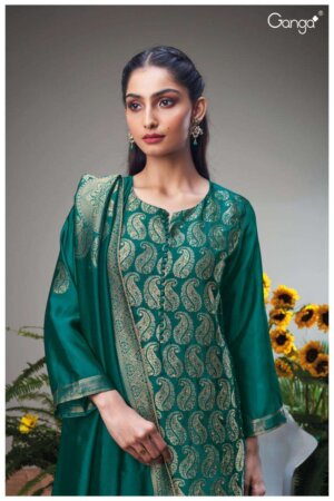 My Fashion Road Ganga Nilusha Designer Silk Jacquard Wedding Wear Ladies Suit | SS2263-D