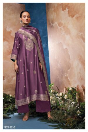 My Fashion Road Ganga Noemi Designer Jacquard Silk Festive Wear Suit | S2152-E