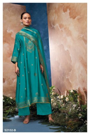 My Fashion Road Ganga Noemi Designer Jacquard Silk Festive Wear Suit | S2152-B