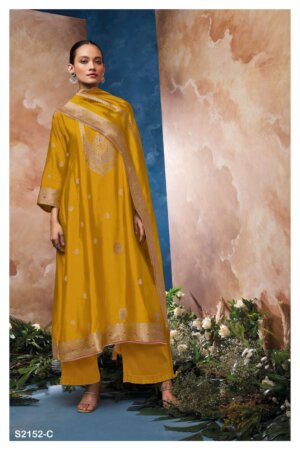My Fashion Road Ganga Noemi Designer Jacquard Silk Festive Wear Suit | S2152-C