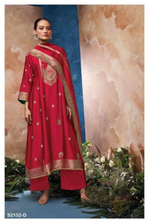 My Fashion Road Ganga Noemi Designer Jacquard Silk Festive Wear Suit | S2152-D