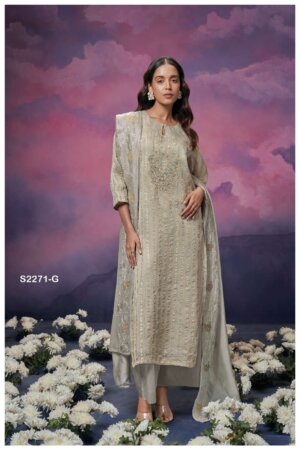 My Fashion Road Ganga Olive Exclusive Organza Salwar Suit | S2271- G