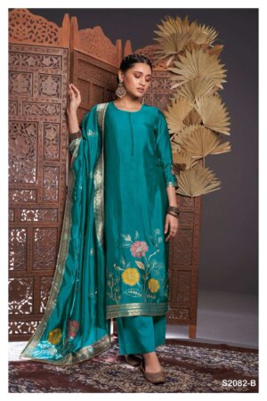 My Fashion Road Ganga Rue Premium Designs Silk Traditional Wear Suit | Turquoise