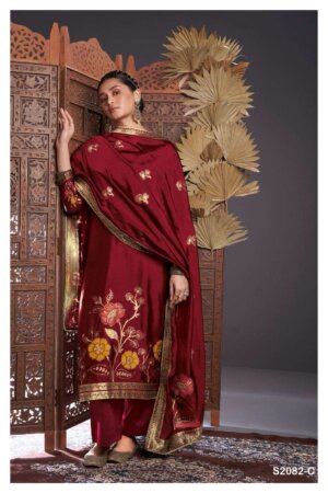 My Fashion Road Ganga Rue Premium Designs Silk Traditional Wear Suit | Maroon